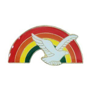 Rainbow Peace Dove Enamel Pin Cute Positive Bird Nature Animal Apparel Gift NWT